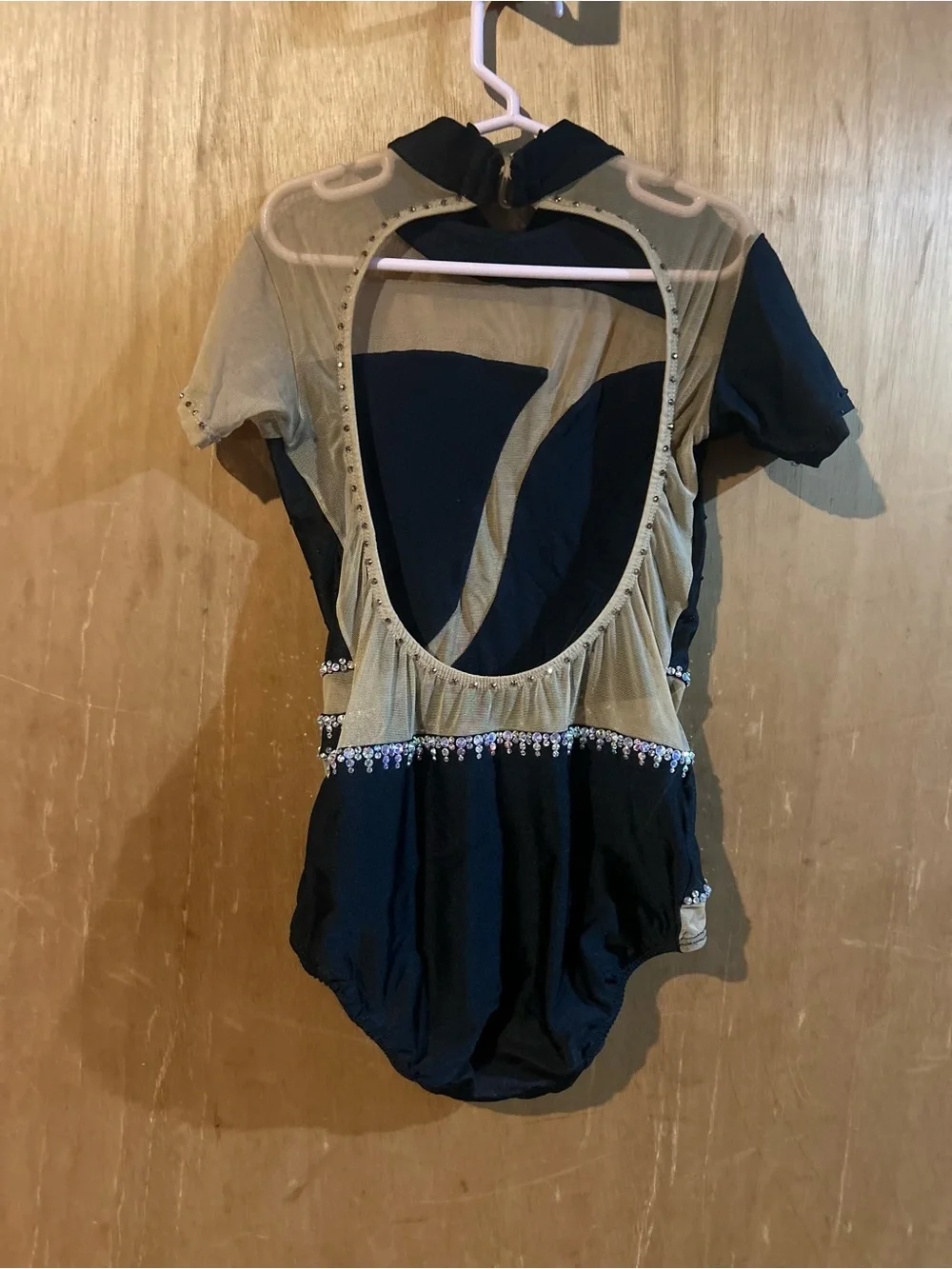 Black and Gold Rhinestone Dance Leotard